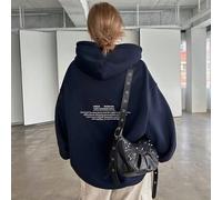 Shein Sudadera con capucha larga para mujer con estampado de eslogan "ÚNICA SIEMPRE CAMBIANTE". Cada chica tiene muchas caras, y la sudadera es como un espe