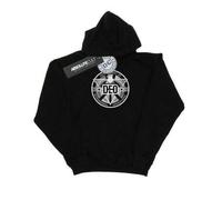 Shein Sudadera con capucha negra con el escudo del DEO de la serie de TV Supergirl para hombre