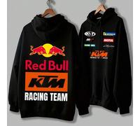Shein Sudadera con capucha para hombre con diseño Red Bull KTM, estilo todoterreno para exteriores, ropa de calle, sudadera con capucha estilo carrera, vers