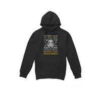 Shein Sudadera con capucha para hombre "Crush The Resistance This Christmas" (Negro)