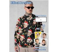 Shein Sudadera con capucha personalizada para hombres, se pueden personalizar patrones como retratos, miembros de la familia, mascotas, dibujos animados, te