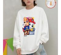 Shein Sudadera con capucha y hombros caídos de algodón para niño, con un adorable estampado de cachorros de Paw Patrol, sudadera informal de corte holgado,