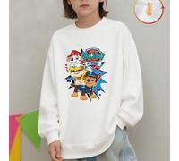 Shein Sudadera con capucha y hombros caídos de algodón para niño, con un adorable estampado de cachorros de Paw Patrol, sudadera informal de corte holgado,