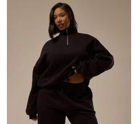 Shein Sudadera con cuello alto y cremallera de 1/4 talla grande, básica de armario cápsula cómoda y holgada para uso diario y casual en otoño e invierno