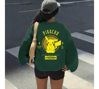 Shein Sudadera con estampado de Pokémon Pikachu, diseño de Pokémon, estilo casual, corte unisex, tela cómoda, imprescindible para los fanáticos de Pokémon,