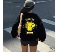 Shein Sudadera con estampado de Pokémon Pikachu, diseño de Pokémon, estilo casual, corte unisex, tela cómoda, imprescindible para los fanáticos de Pokémon,