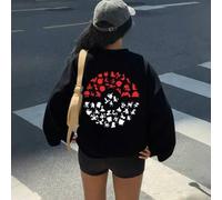 Shein Sudadera con estampado de silueta de Pokémon, diseño unisex, corte holgado, uso diario informal, estilo de moda urbana, ropa de temporada de primavera