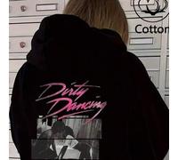 Shein Sudadera de algodón con forro de lana, estampado gráfico "Dirty Dancing", para mujer, adecuada para clima frío, estilo Y2K, apta para el Día de San Va