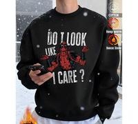 Shein Sudadera de algodón para hombre, con estampado de Deadpool, estilo oversize, gruesa, cálida, de cuello redondo y corte holgado, ideal para climas frío