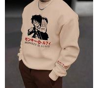 Shein Sudadera de cuello redondo con estampado de dibujos animados para hombres, con el diseño "Leyenda de los héroes del mar". Esta tela es suave y cómoda,