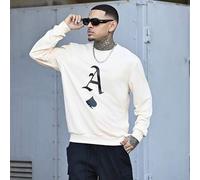 Shein Sudadera de cuello redondo con estampado de elementos de póker versátil y casual para hombres de K-GLORY