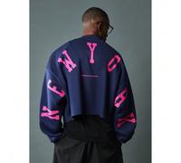 Shein Sudadera de diseñador con estampado de letras en la espalda, colección internacional de ropa urbana para otoño e invierno, de corte ajustado, de manga