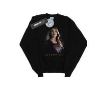 Shein Sudadera de la serie de TV Supergirl Hombres con diseño de pose de Kara (Negro)