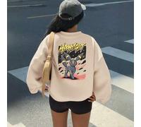 Shein Sudadera de mujer con estampado de dibujos animados de Pokémon Eevee, diseño con temática de luz de luna, versión holgada, tela cómoda y suave, adecua