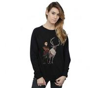 Shein Sudadera de mujer/dama de Frozen 2 con Sven y Kristoff (Negro)