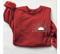 Shein Sudadera de mujer "Hello Sunshine" - Sudadera de playa - Sudadera de verano - Cuello redondo tropical - Lindo verano - Regalos de vacaciones para amig