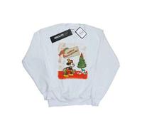 Shein Sudadera de Navidad vintage con estampado de Mickey Mouse para mujeres/señoras (Blanco)