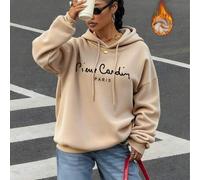 Shein Sudadera de viaje estampada Pierre Cardin PARIS, suéter italiano, serie guerrera K-Pop, sudadera de invierno para mujer, sudadera de cuello redondo pa