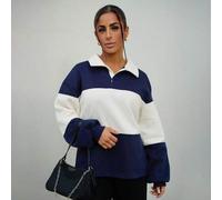 Shein Sudadera deportiva a rayas con cuello, de vuelta al colegio, otoño e invierno, cálida y acogedora, otoño, Navidad, linda, cápsula de armario de uso di