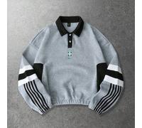 Shein Sudadera deportiva de hombre para otoño/invierno con estampado de logotipo en esquema de colores de Brasil y parches de contraste