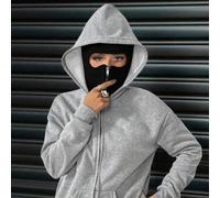 Shein Sudadera holgada con cremallera y bolsillo para mujer, con mascarilla, adecuada para otoño/invierno, Halloween, Navidad y otras ocasiones, versátil y