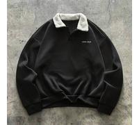 Shein Sudadera holgada de punto casual para hombres, de manga larga, de moda y adecuada para gente joven, para otoño/invierno, artículos de pareja