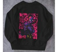 Shein Sudadera infantil con forro polar para otoño e invierno, sudadera oversize con estampado de Spiderman, top de algodón, estilo casual/urbano/preppy/Y2K
