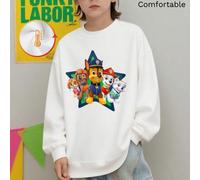 Shein Sudadera infantil de otoño e invierno de marca compartida de Paw Patrol, nuevo estilo, con estampado de dibujos animados creativos, estilo retro ameri