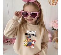 Shein Sudadera infantil de otoño e invierno de marca compartida de Paw Patrol, nuevo estilo, con estampado de letras creativas, estilo retro americano, esti