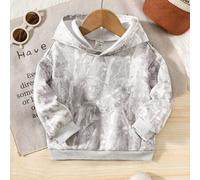 Shein Sudadera informal con estampado de flores marchitas para niños y niñas pequeños, cómoda, de moda, versátil, de tela suave, adecuada para uso diario, e