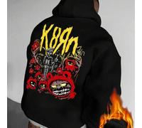 Shein Sudadera Korn Elements para hombre, nueva, de estilo callejero de la banda de rock, parte superior casual, capucha de la banda, adecuada para uso diar