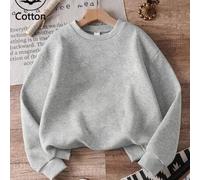 Shein Sudadera niño algodón floral gris top hombros descubiertos cómoda sudadera Curve sudadera casual oversize primavera y otoño versátil cuello redondo su