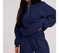 Shein Sudadera oversize con cremallera de cuarto, ajuste relajado, de vuelta al colegio, cálida y acogedora, casual y linda, para el armario cápsula de uso