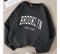 Shein Sudadera térmica con gráfico de la letra BROOKLYN NEW YORK para mujer de talla grande, para graduación, regreso a la escuela, maestros, otoño e invier