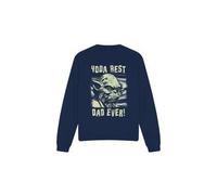 Shein Sudadera unisex para adultos con estampado de Yoda, el mejor papá (azul marino)