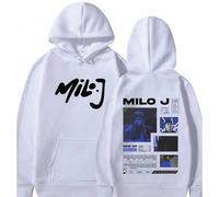 Shein Sudaderas con capucha del álbum de Milo J 511 para hombres y mujeres, sudaderas con capucha vintage de hip-hop, pullovers casuales de talla grande, ro