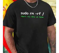 Shein sudo rm rf camiseta para hombre divertida geek casual transpirable moda do not try this at home regalo original camiseta básica verano oferta especia