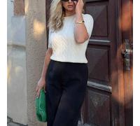 Shein Suéter con cuello redondo y decoración trenzada con cuerda, inspirado en de blogueros, diseño de moda versátil, otoño/invierno