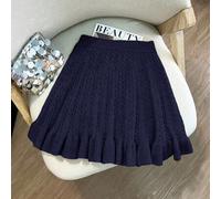 Shein Suéter de punto holgado con falda, diseño clásico de patrón floral de cuerda de unicolor, versátil para uso casual y diario para mujer