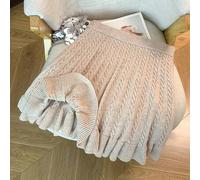 Shein Suéter de punto holgado con falda, diseño clásico de patrón floral de cuerda de unicolor, versátil para uso casual y diario para mujer, nuevo otoño