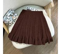 Shein Suéter de punto holgado con falda, diseño clásico de patrón floral de cuerda de unicolor, versátil para uso casual y diario para mujer, nuevo otoño