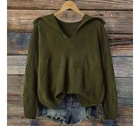 Shein Suéter holgado con capucha, casual y elegante para mujer de talla grande