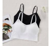 Shein Sujetador Bandeau para Adolescentes con Tirantes Ajustables, Sujetador Deportivo sin Espalda, sin Aros, Anti-Exposición, Sujetador para Estudiantes