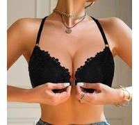 Shein Sujetador con cierre delantero de encaje con aros, con forma de U en la espalda, que da forma a la curva de la espalda, realza y levanta el busto, sex