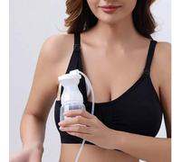 Shein Sujetador de lactancia negro con bomba de extracción de leche materna sin manos, sujetador de maternidad