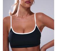 Shein Sujetador deportivo con cuello de escote, tirantes y ribete de contraste para actividades como Hyrox, senderismo, fitness, pádel, tenis, pickleball