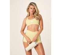 Shein Sujetador deportivo de cuello de pico con diseño de espalda de tirantes y rayas laterales de contraste, logo de conejo, esencial activo de verano