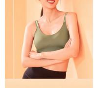 Shein Sujetador deportivo de mujer sin costuras, de alta elasticidad y unicolor, cómodo y de moda para yoga y ejercicio físico