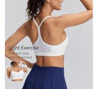 Shein Sujetador deportivo de yoga para mujer con espalda descubierta y sensación de desnudez, top de fitness para correr y yoga con diseño cruzado a prueba
