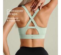 Shein Sujetador deportivo para mujer, sujetador deportivo de verano, a prueba de golpes, con diseño cruzado, para correr, yoga, fitness, sujetador deportivo